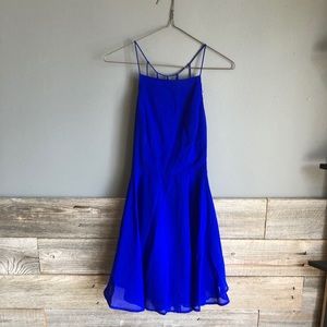 Strappy skater dress - electric blue